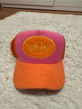 Boys Lie Pink and Orange Plush Trucker Hat